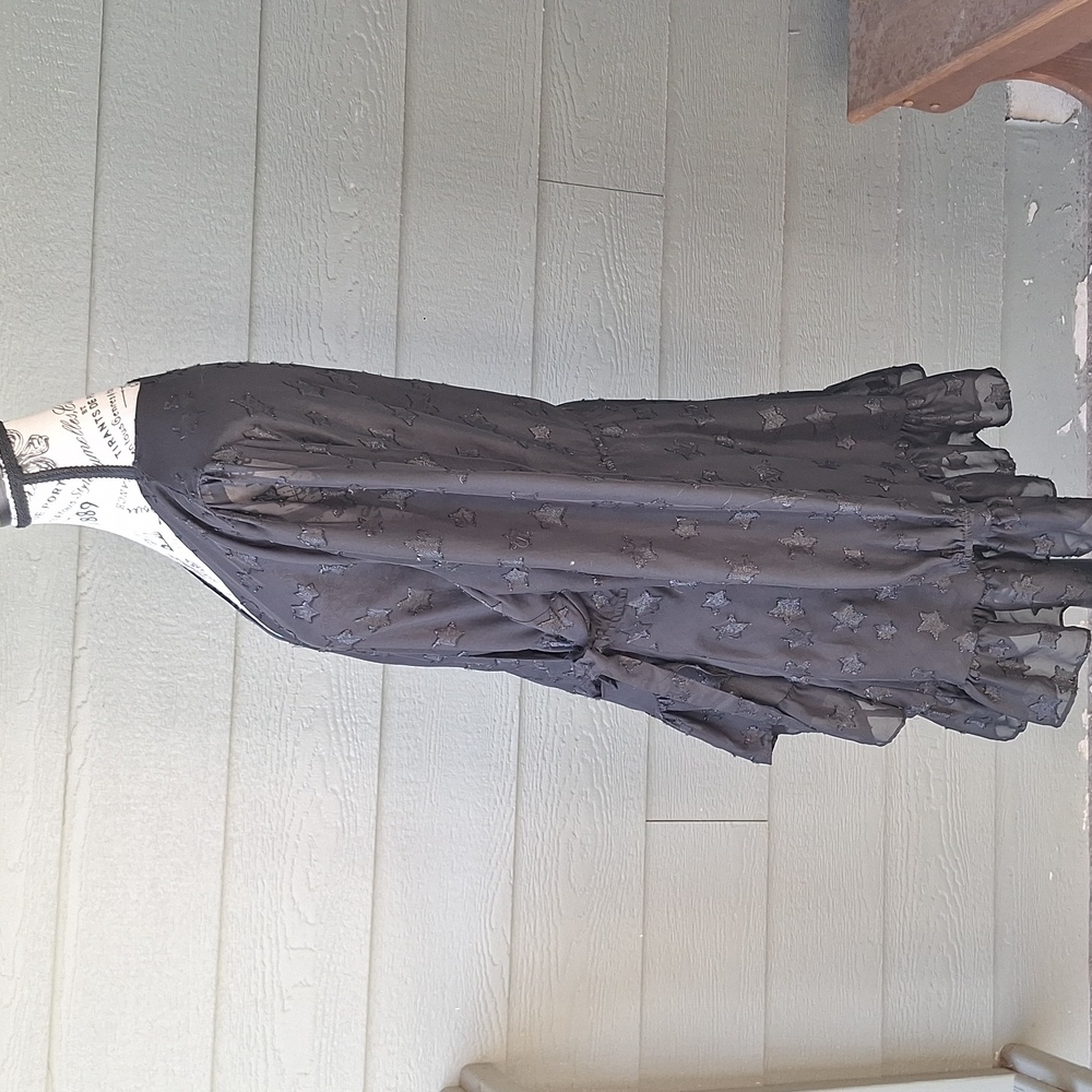Torrid Clip Star Surplice Ruffle Mini Dress Black Goth Cocktail Chic Plus Size 3 - Picture 9 of 12
